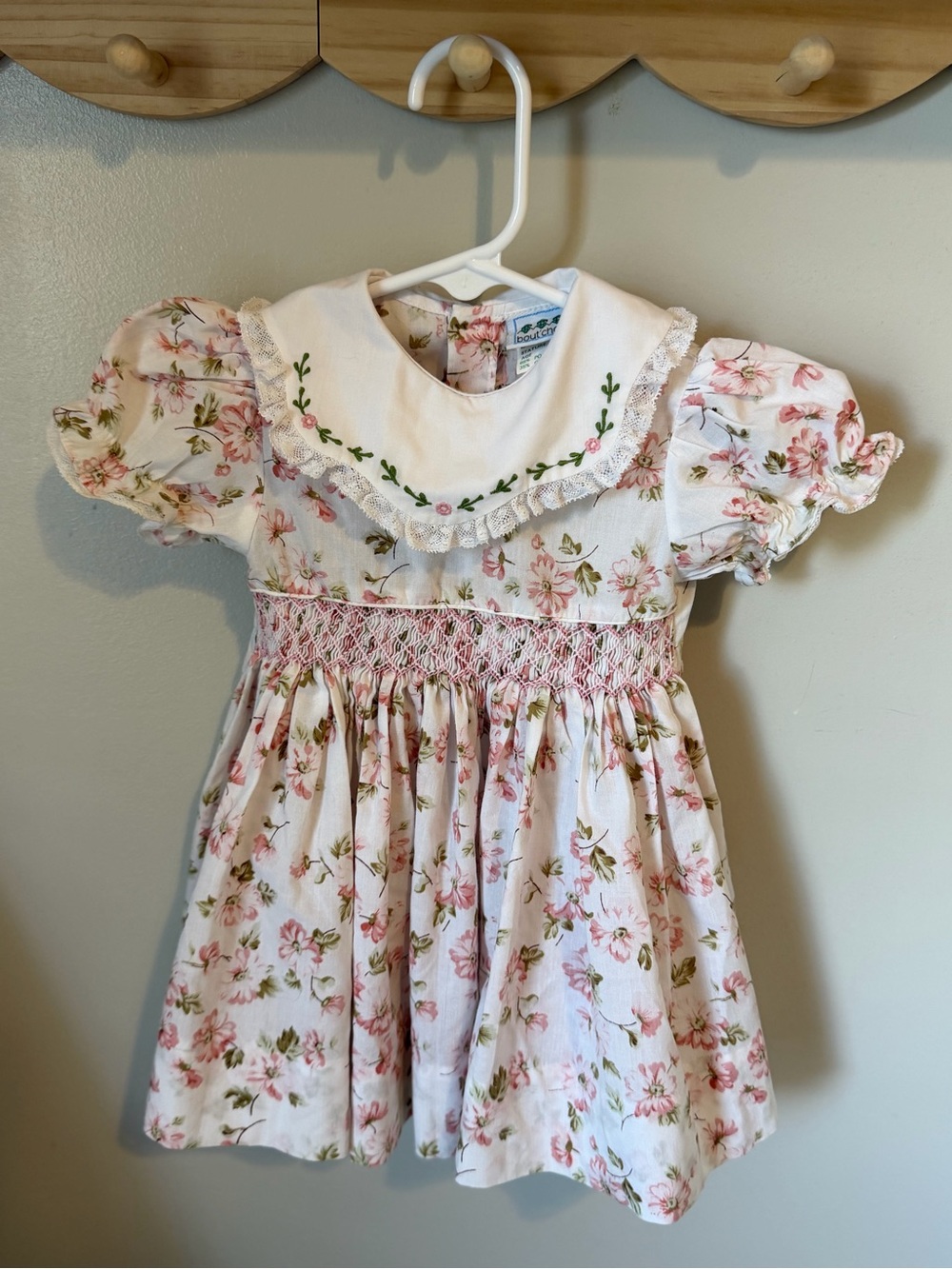 Bout’chou Girls 6M Floral Smocked Fit & Flare Dress Puff Sleeve Boutique